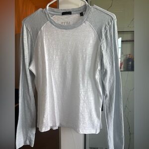 ATM White and Light BlueLong Sleeve Shirt - Size M